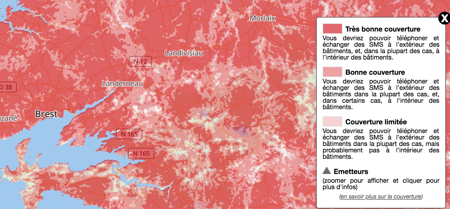 Encore des zones blanches en France, notamment en Bretagne Téléphonie Zones blanches Bretagne