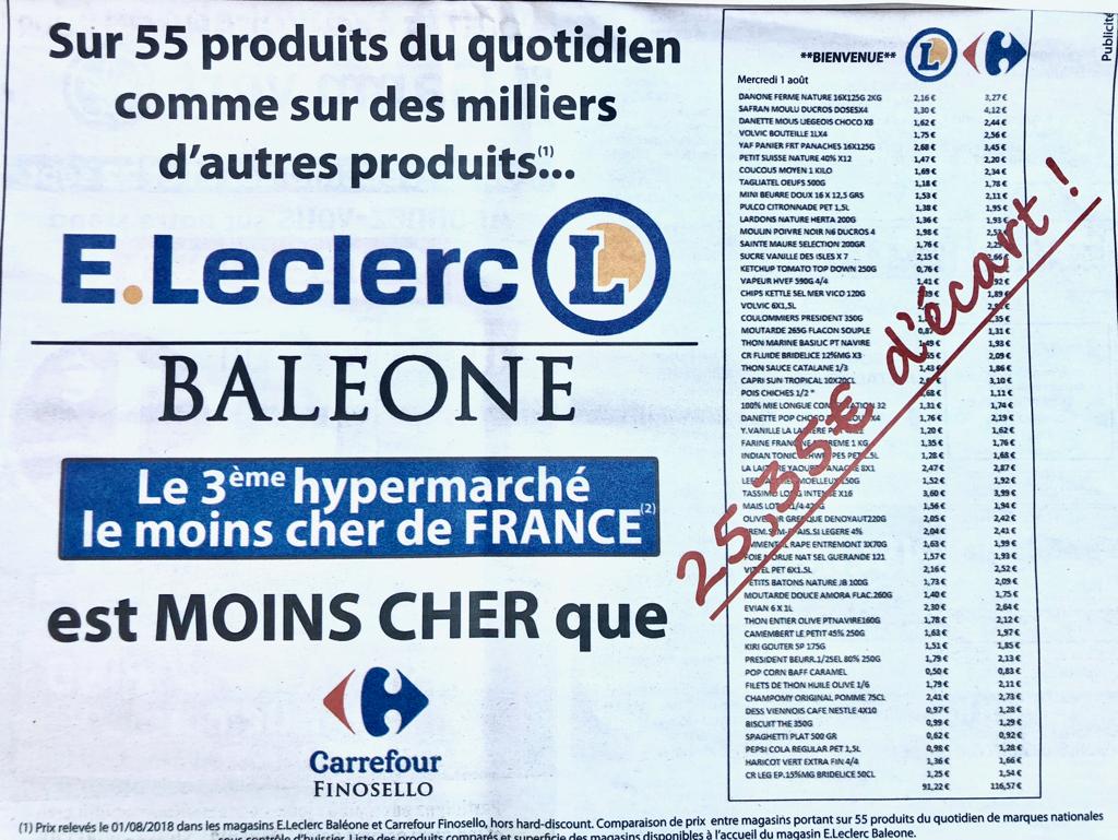 Prix bas : un Corse peut faire mieux qu'un Breton ! E.Leclerc Corse Ajaccio