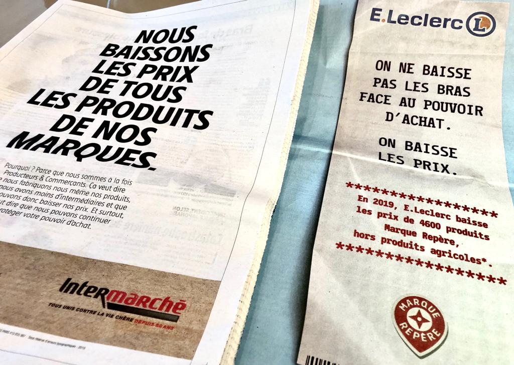 Baisse de prix sur les marques distributeurs : Intermarché emboite le pas à E.Leclerc Baisse des marques distributeurs E.Leclerc Intermarché