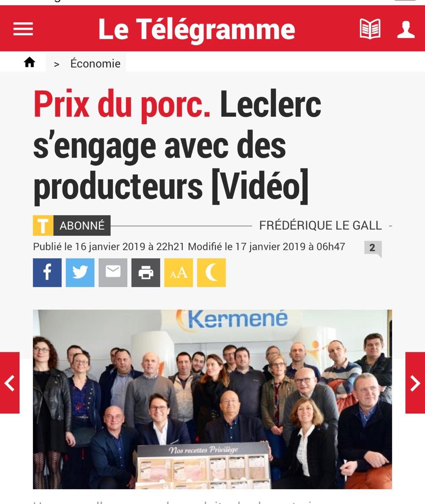Nouveau partenariat E.Leclerc pour valoriser les filières agricoles dans le secteur de la viande E.Leclerc partenariat agricole viande