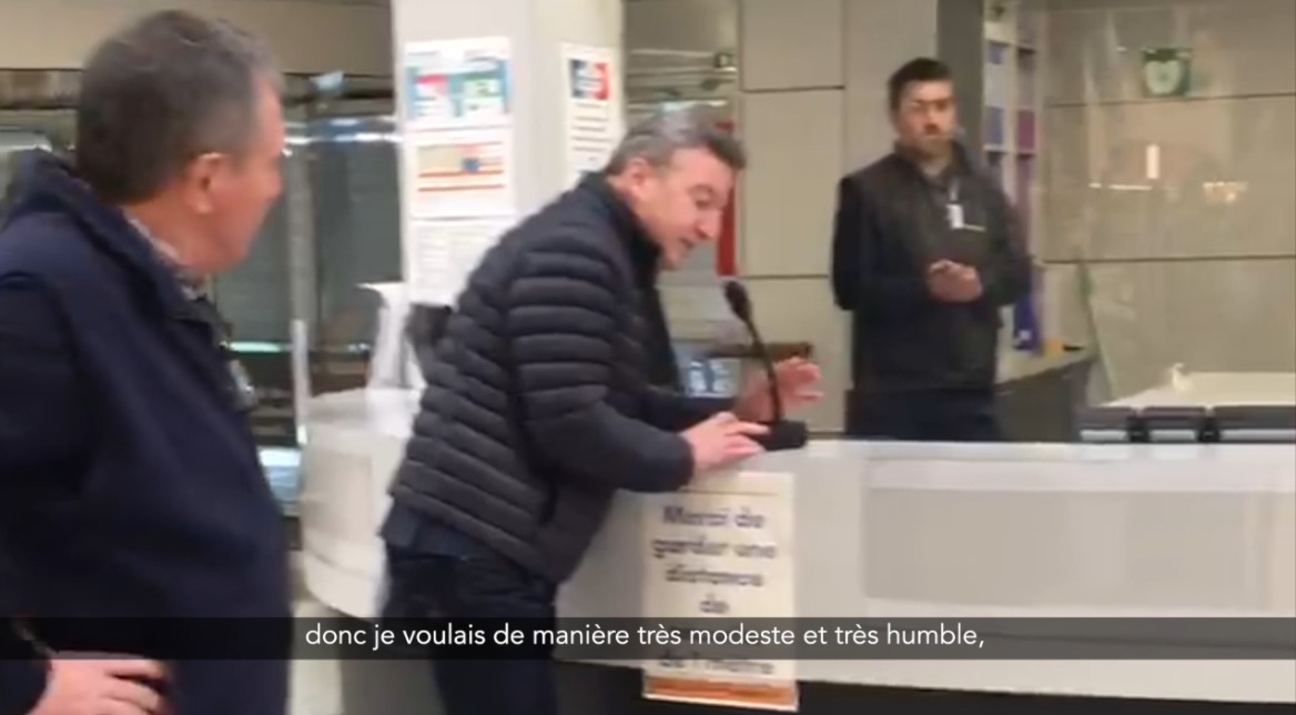 Covid-19 : visite de Didier Le Gac au centre E.Leclerc Ploudalmezeau Coronavirus E.Leclerc Député