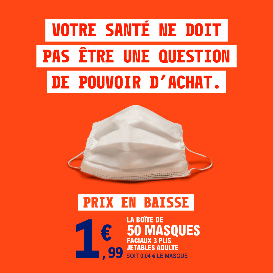 E.Leclerc baisse le prix des masques et lance les chirurgicaux les moins chers du marché Masques pas cher