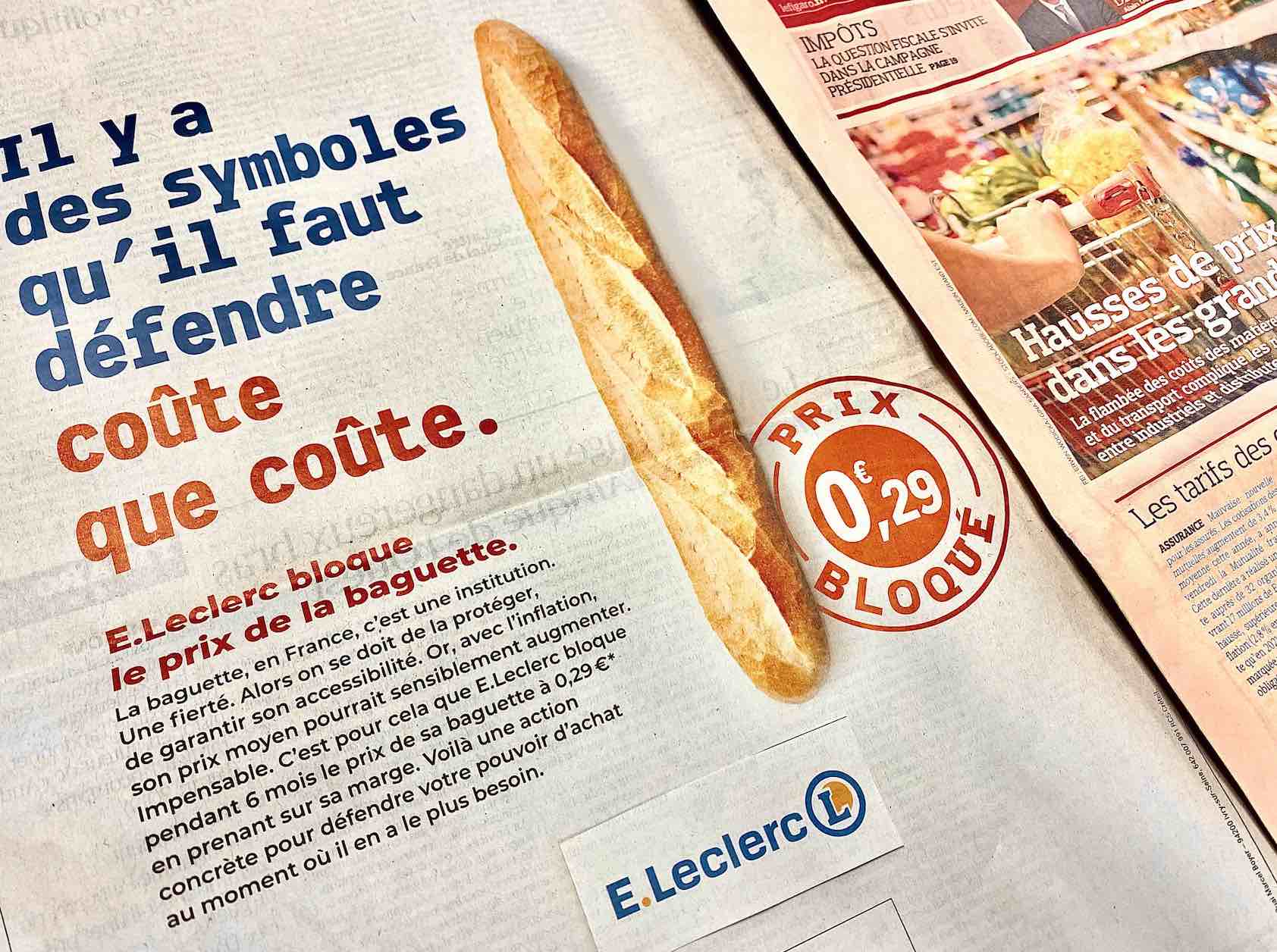 Baguette E.Leclerc prix bloqué