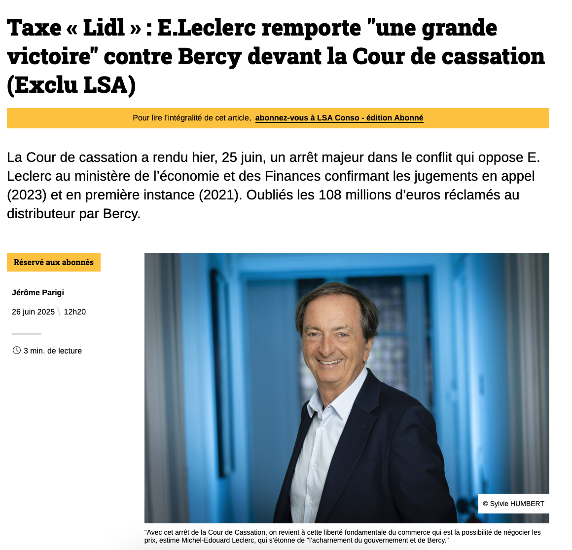 E.Leclerc remporte définitivement une interminable bataille juridique menée par Bercy E.Leclerc remporte définitivement une interminable bataille juridique menée par Bercy