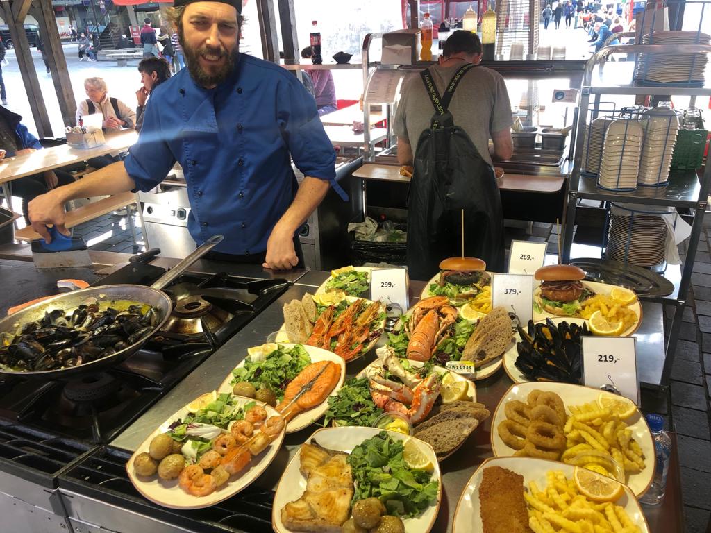 Marché aux poissons Bergen Norvège