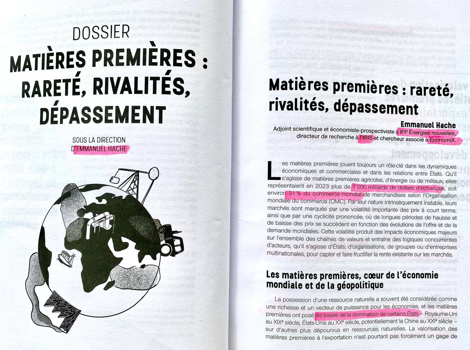 Matières premières : un numéro de La Revue Internationale et Stratégique à ne pas manquer !