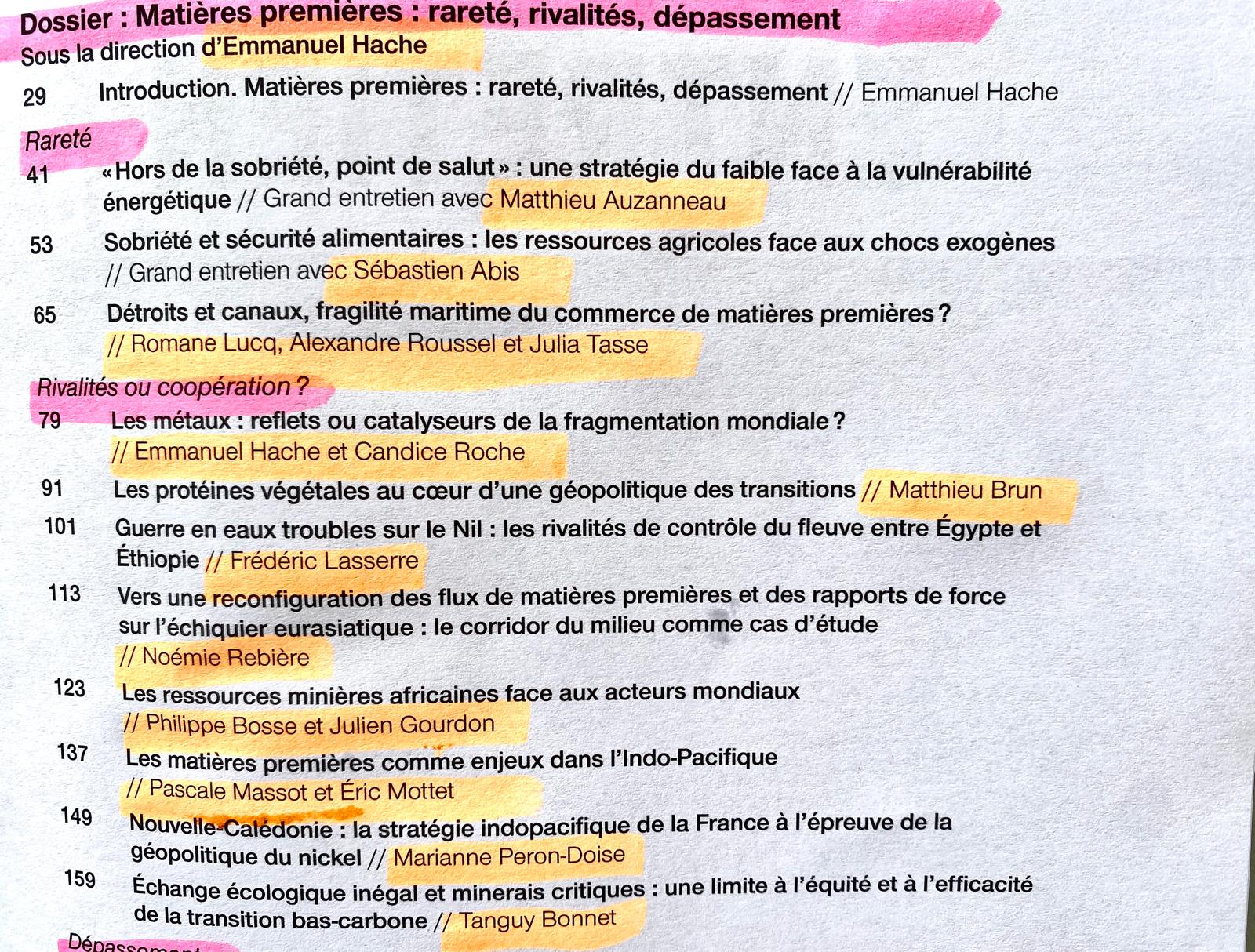 Matières premières : un numéro de La Revue Internationale et Stratégique à ne pas manquer !