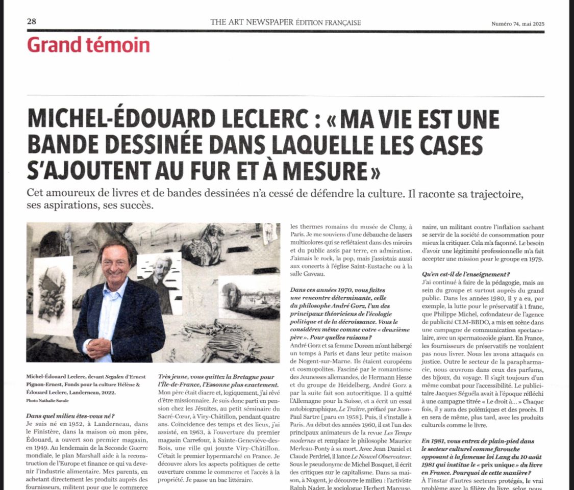 Michel-Edouard Leclerc en interview dans The Art Newspaper