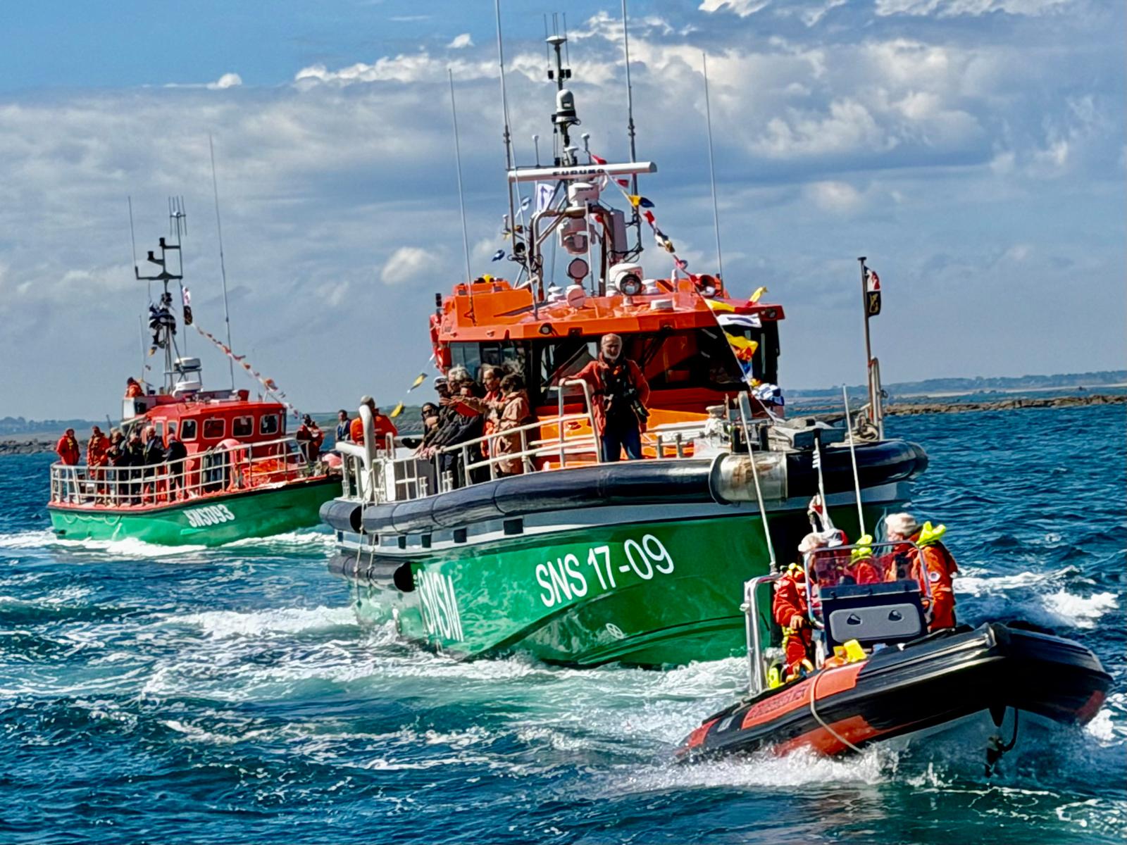 Inauguration d'un bateau de sauvetage de la SNSM à Landéda, dans le Finistère