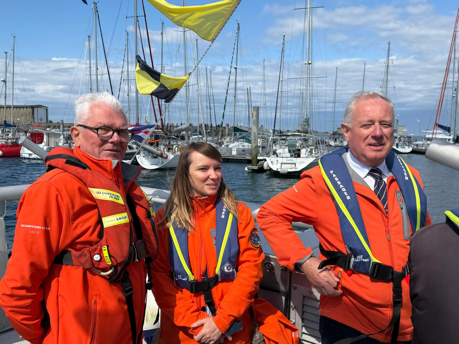 Inauguration d'un bateau de sauvetage de la SNSM à Landéda, dans le Finistère