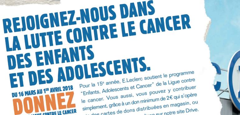 Collecte Ligue contre le cancer en magasins E.Leclerc