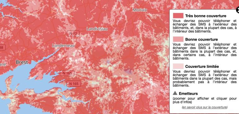 Téléphonie Zones blanches Bretagne