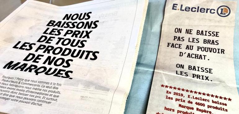 Baisse des marques distributeurs E.Leclerc Intermarché
