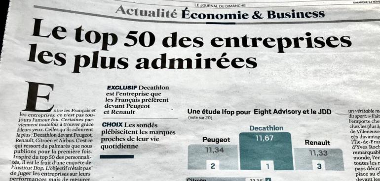 Entreprises admirées des Français JDD