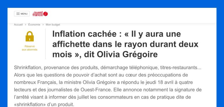 Shrinkflation : et si les fabricants informaient eux-mêmes les consommateurs ? 