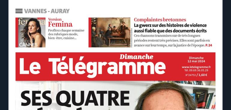 Interview au Télégramme dans vos kiosques ce dimanche : je réponds à toutes les questions ! 