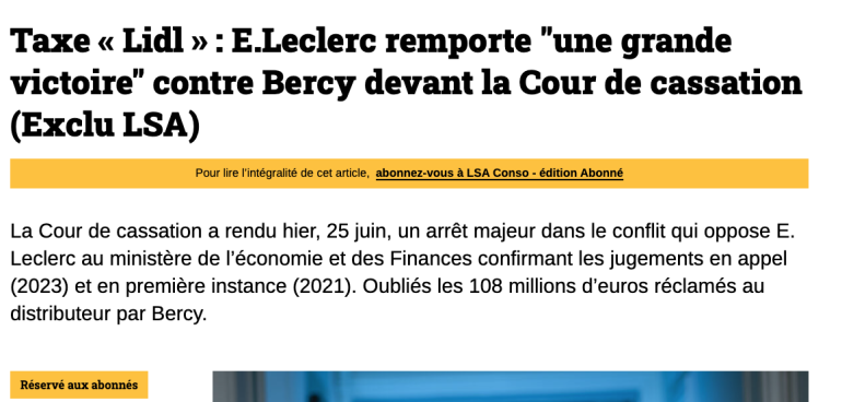 E.Leclerc remporte définitivement une interminable bataille juridique menée par Bercy