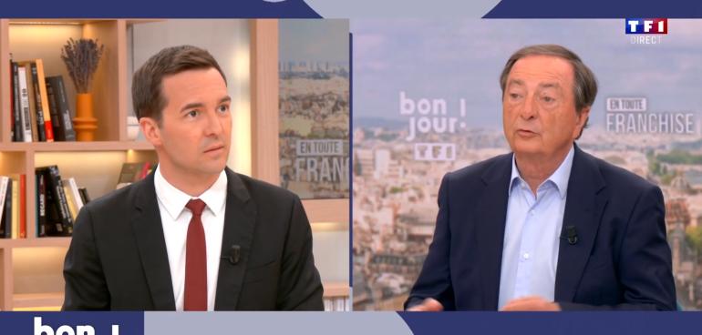 Pouvoir d'achat, carburant : Michel-Edouard Leclerc invité de "Bonjour !" sur TF1.
