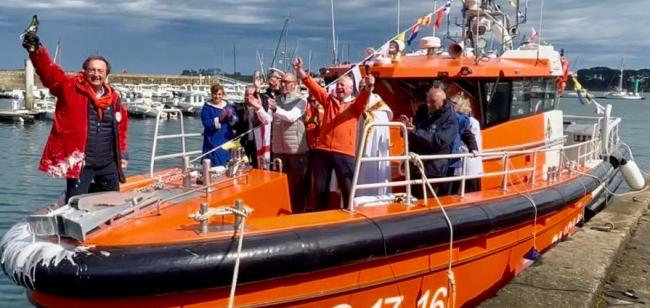 Inauguration d'un bateau de sauvetage de la SNSM à Landéda, dans le Finistère
