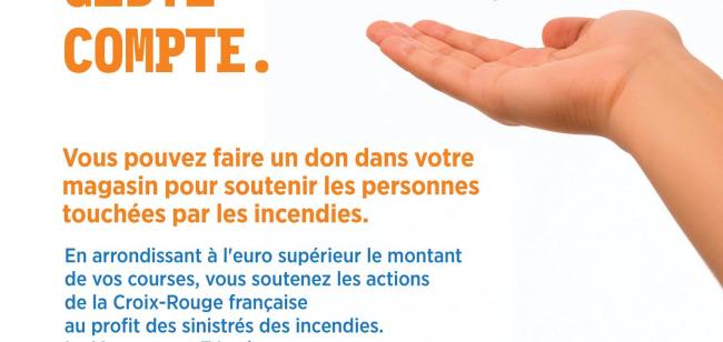 Incendies : E.Leclerc et la Croix-Rouge française unissent leurs forces. 